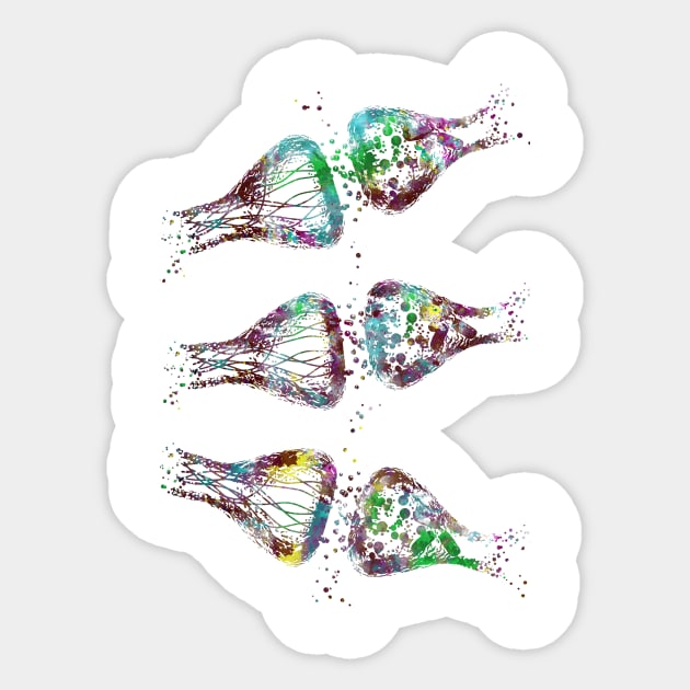 Synapse receptor Sticker by RosaliArt